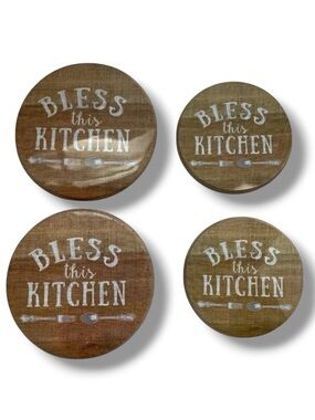 Range Kleen Stove Burner Covers Burlap Blessings Farmhouse Round Set of 4 Round
